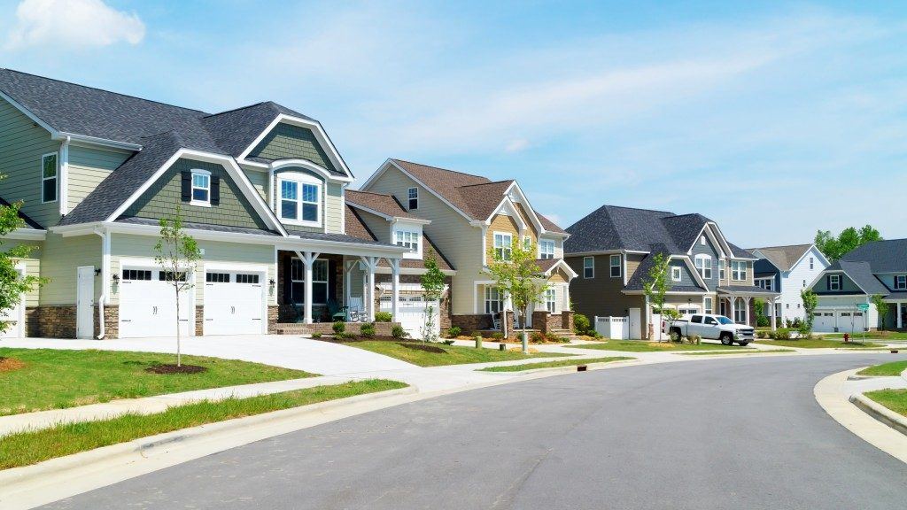A street of suburban family homes